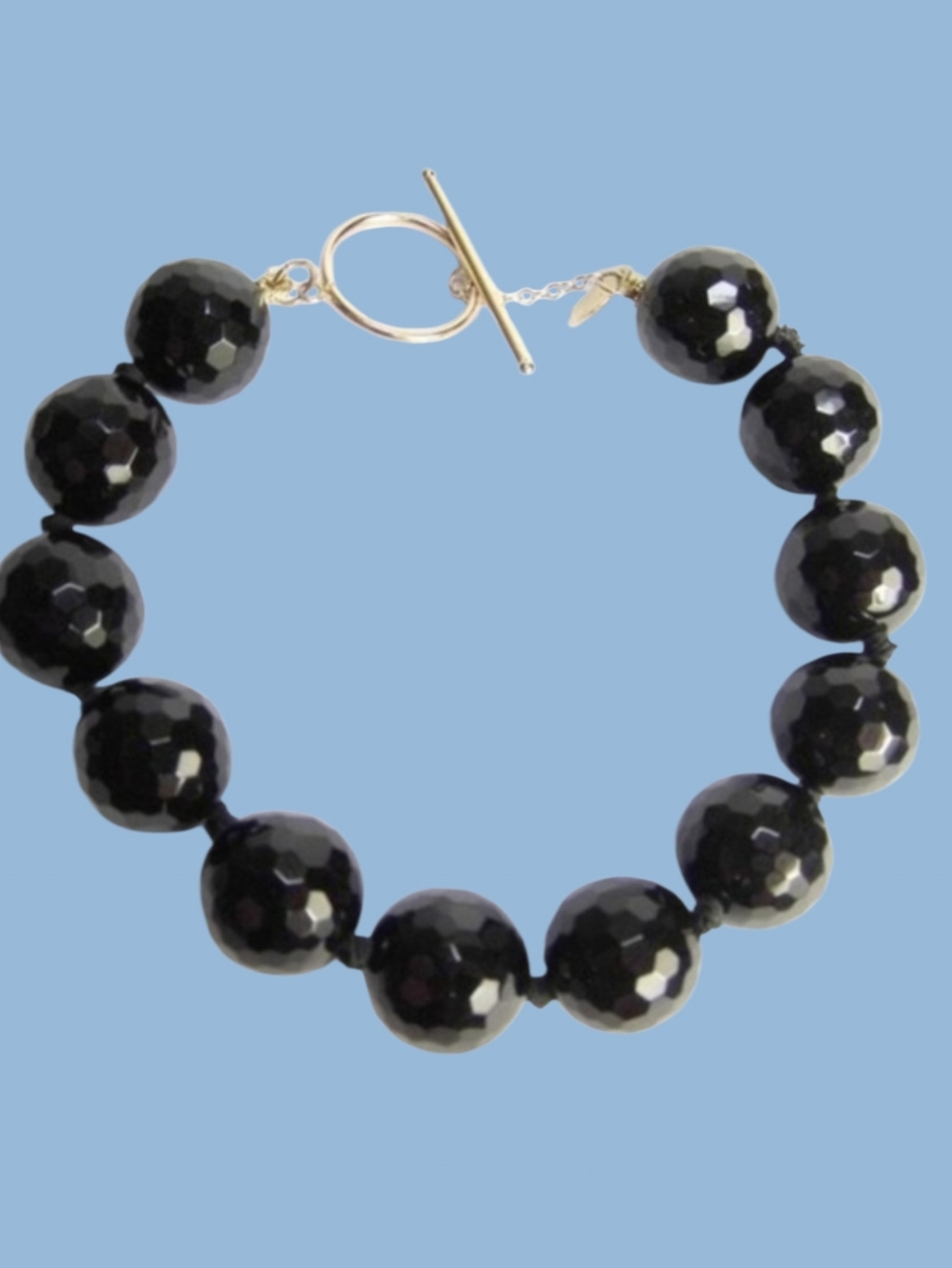 10K Gold ONYX 13.87 CTW Black Briolette Bracelet